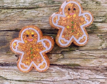 Gingerbread man Hair clip or Earrings