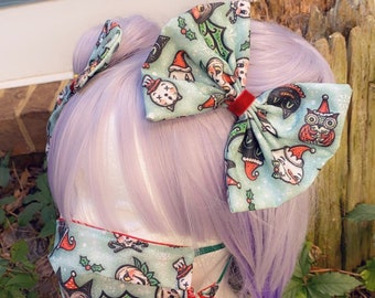 Creepy Christmas Pastel Goth Cloth Facemask and bows custom listing
