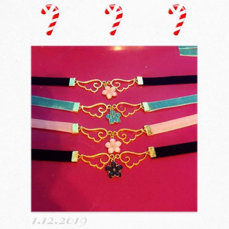 Winged Sakura Flower Choker image 2