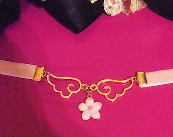 Winged Sakura Flower Choker