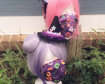 Pastel Goth Halloween Cloth Facemask