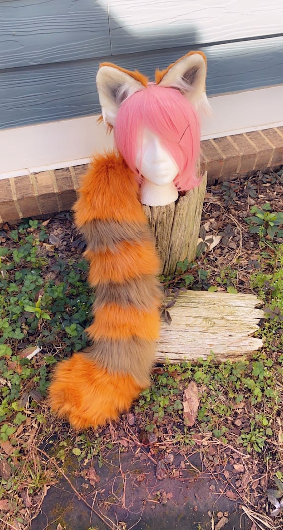 Cola De Panda Roja De Peluche – Accesorio De Cosplay Lolita Y Halloween, Cola Suave Y Ajustable Para Fiestas