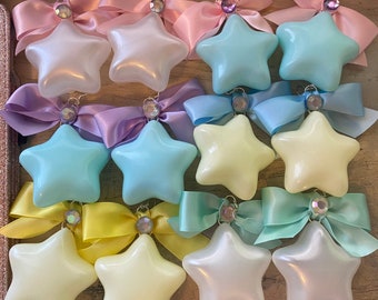 Puffy Star Necklace and Earrings