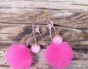 Puff Ball Moon Princess Earrings