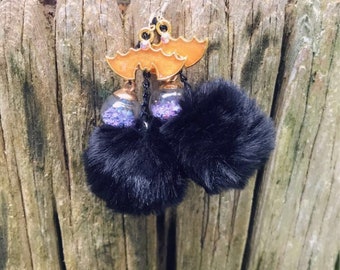 Pastell Goth Bat Puff Ohrringe Fee Kei