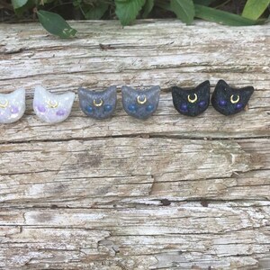 Moon Kitty Stud Earrings