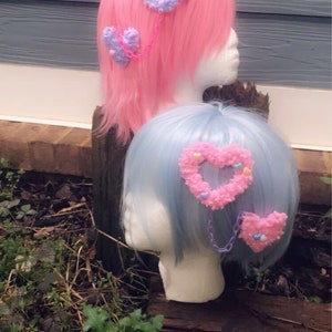 Fuzzy Heart Hair clip Fairy Kei Lolita