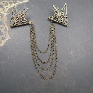 Elegant 4 Chain Brooch for Cape Clip | Collar Clip | Sweater Clip Vintage Elegance Vibes
