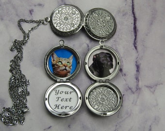 Custom Photo Locket Stainless Steel Timeless Elegant Jewelry Custom Made with Your Photos and or Text