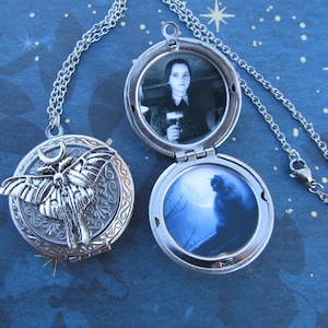 Pingente personalizado com foto de mariposa lunar em aço inoxidável, joia elegante e atemporal feita sob medida com suas fotos e/ou texto.