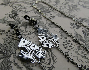 Phases of the Moon Mushroom Cottagecore Witchy Eyeglass Chain Sunglasses Glasses Holder Clips Clip on Chain