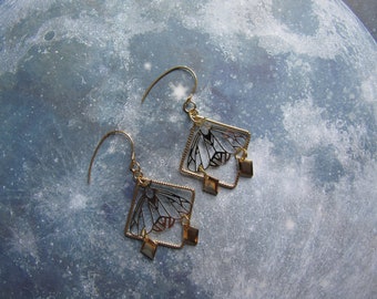 Witchy Moth Earrings with Stainless Steel and 18kg plated Bug Insect Witch Gothic Goth Woods Cottagecore