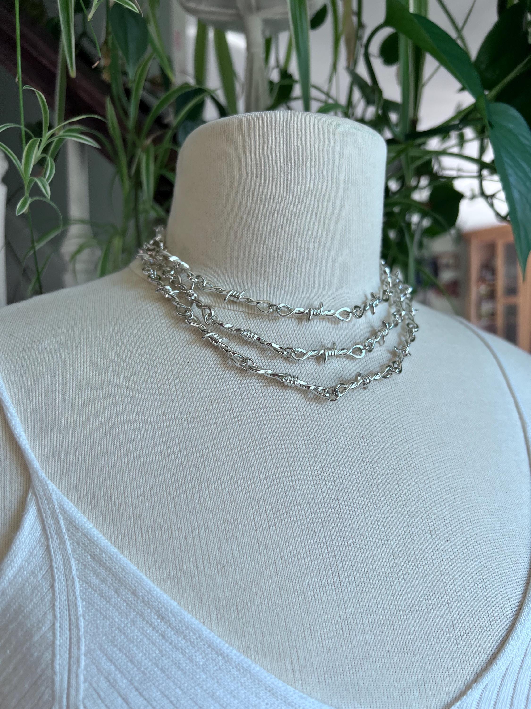Barbed Wire Chunky Retro 90s Inspired Streetwear Necklace