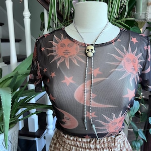 Skull Bolo Tie Necklace  Ya&#39;llternative Unisex Jewelry Gothic Mallgoth Goth Rockabilly Vibes