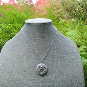 Phases of the Moon Photo Locket Witchy Woman Moth Necklace Stainless Steel Necklace Chain with Stunning Witch Gothic Goth Woods Spooky