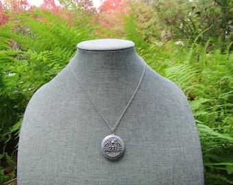 Phases of the Moon Photo Locket Witchy Woman Moth Necklace Stainless Steel Necklace Chain with Stunning Witch Gothic Goth Woods Spooky