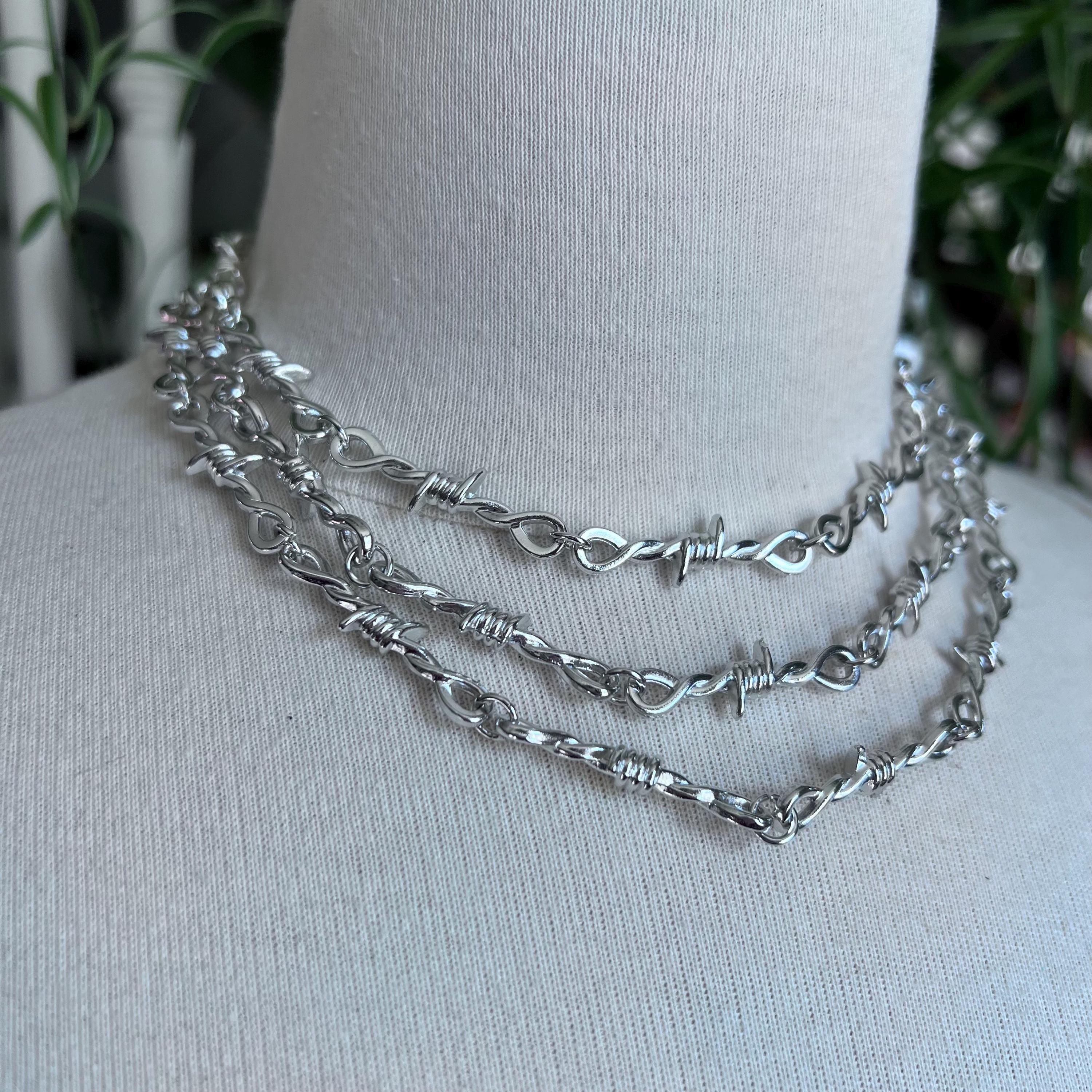 Barbed Wire Chunky Retro 90s Inspired Streetwear Necklace