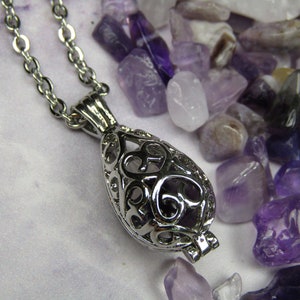 Amethyst Stone Locket Necklace Classic Elegant Design Minimalist Jewelry Gift Box