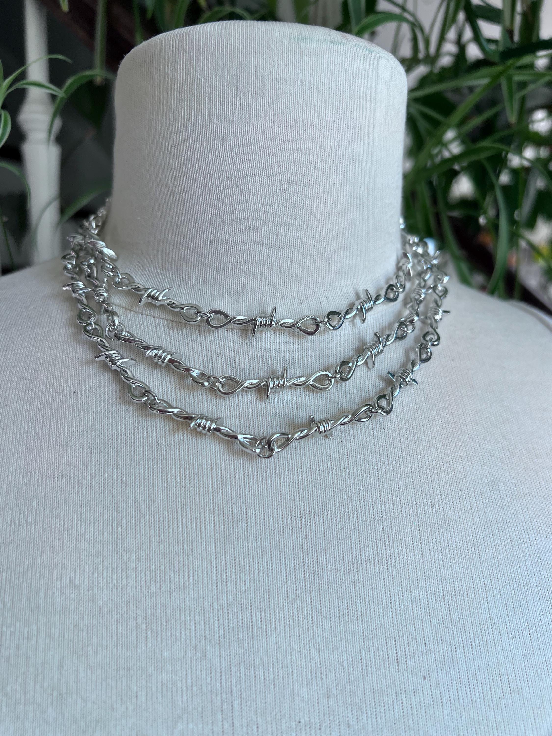 Barbed Wire Chunky Retro 90s Inspired Streetwear Necklace