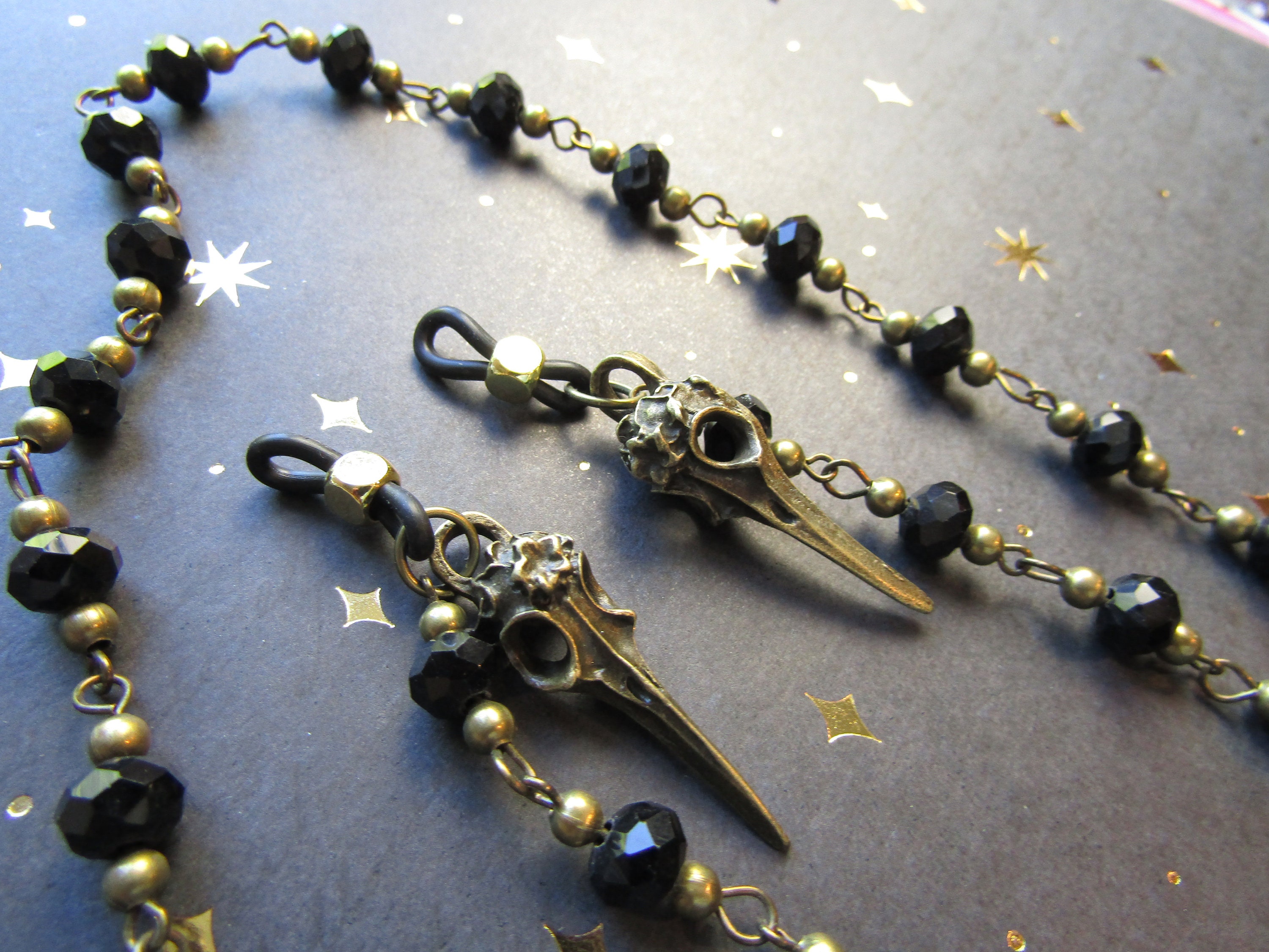 Witchy Hands Stainless Steel Beaded Glasses Chain - Ayame Designs