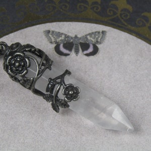 Quartz Stone Rose Flower Wraped Stone Necklace Jewelry comes in a gift box stainless steel chain Fairycore Cottagecore