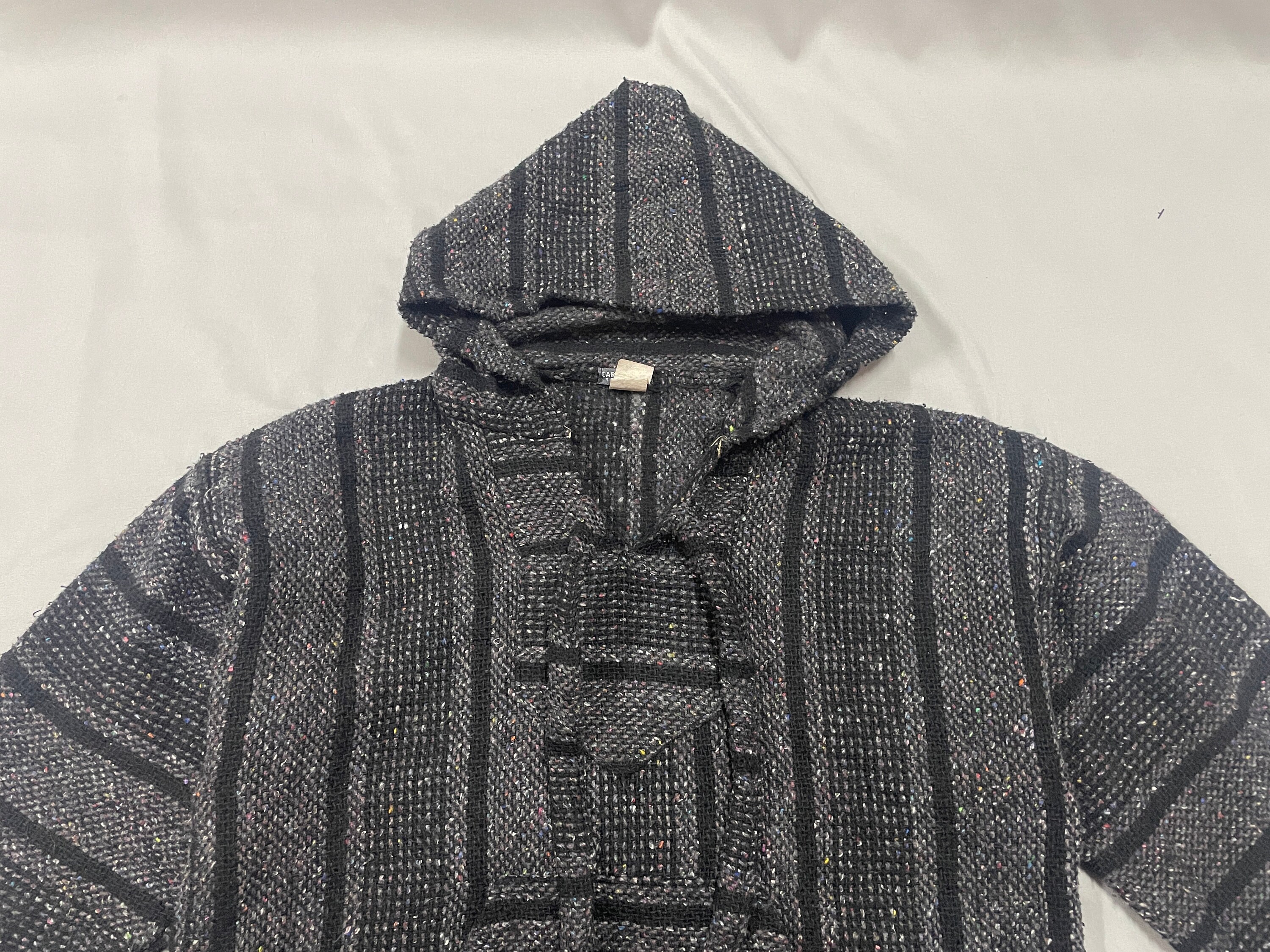 Mexican Ponho Pullover Baja Hoodie Army Green And Navy Blue 2X