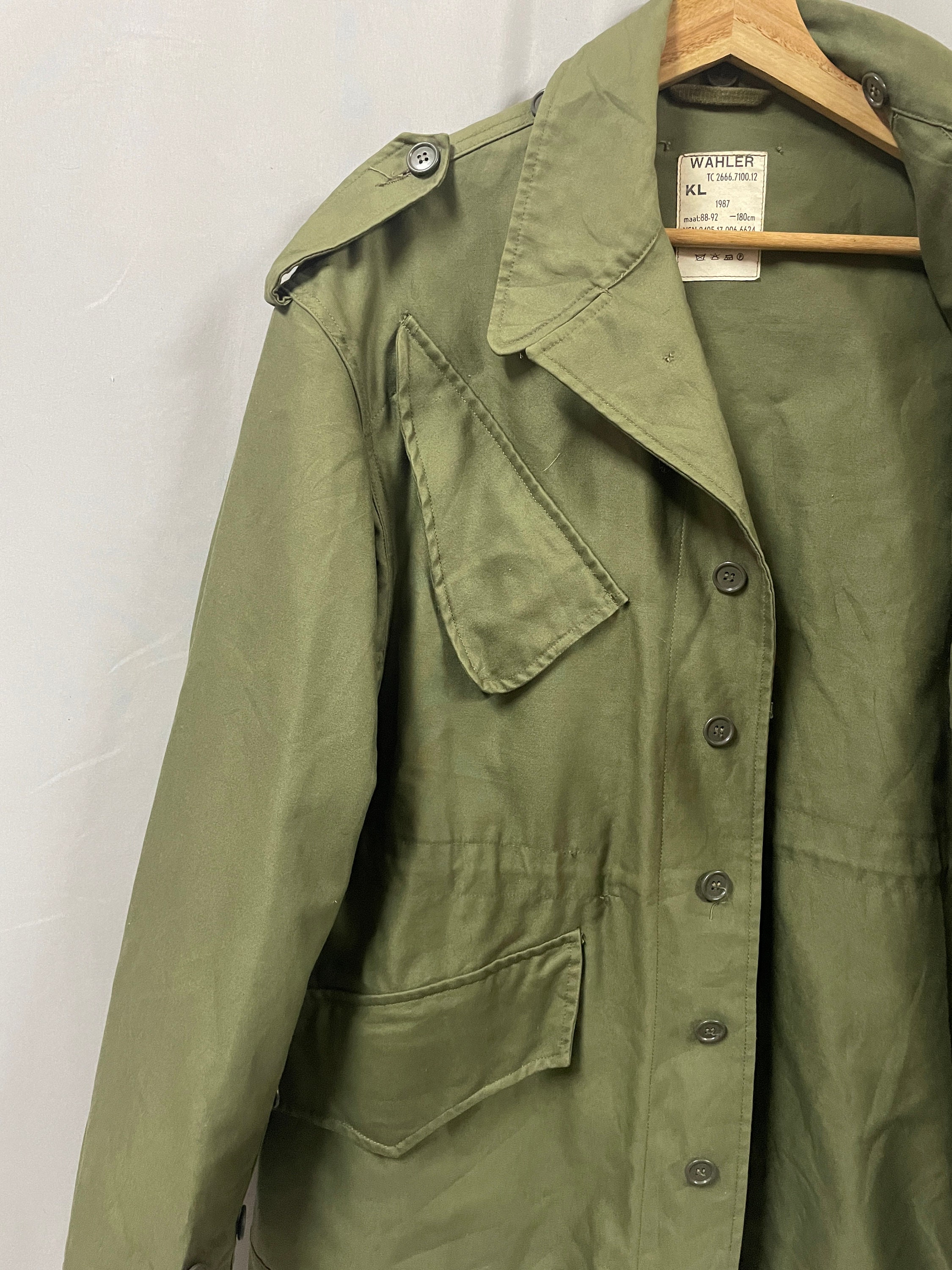 Vintage Dutch Army KL WAHLER Military Jacket Green Size L Vintage Dutch Army KL WAHLER Military Jacket Green Size L