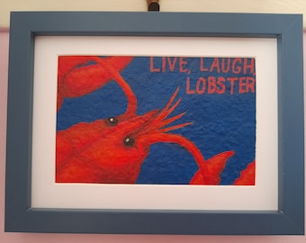 Live, Laugh, Lobster - Acrylic Painting