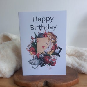 Alice in Wonderland, Birthday Card, Personalised, Any age