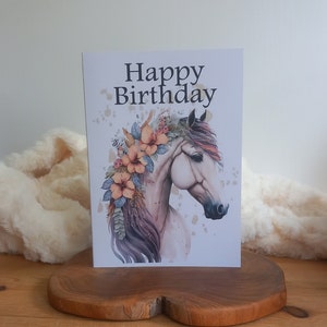 Carte d'anniversaire cheval, carte d'anniversaire cheval personnalisée, cartes équestres, carte d'amoureux des chevaux,