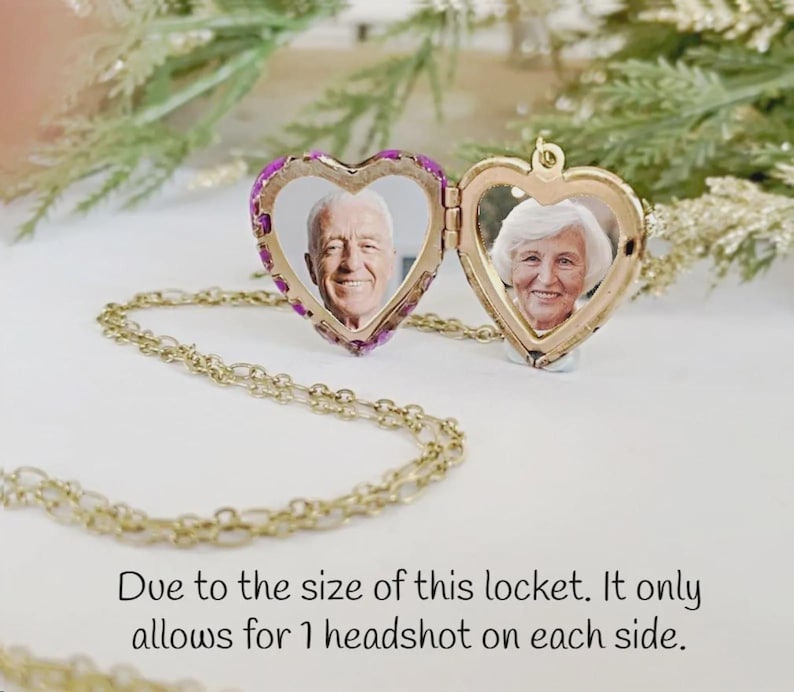 Vintage Locket Necklace For Women, Personalized Mother's Day Gift with Photos Gifts For Her image 3