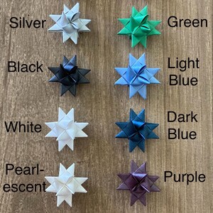 12 3-inch Moravian Paper Star Christmas Ornaments - Comes with 1/16th inch hole punch with clear thread hanger