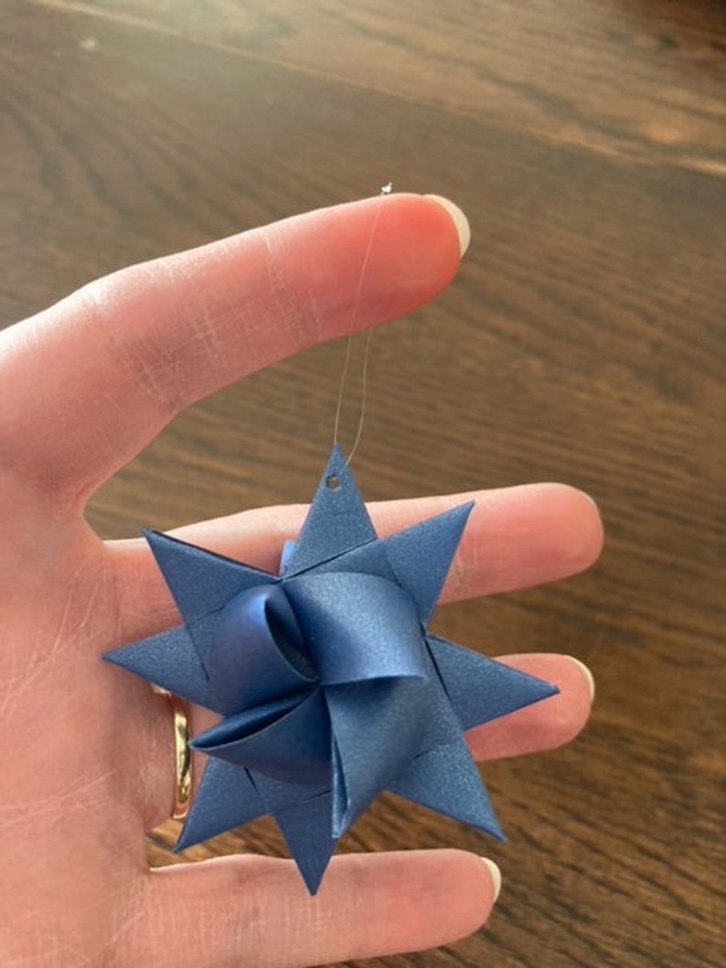 24 2-inch Moravian Paper Star Christmas Ornaments Comes with 1/16th inch hole punch with clear thread hanger image 4