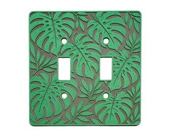 Monstera Collection - Light Switch Cover - Standard Toggle - 2 Gang