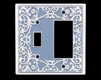 New Orleans Collection - Outlet and Light Switch Cover - Standard Toggle Light Switch and Decora Rocker GFCI - 2 Gang
