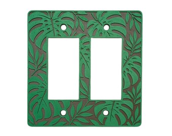 Monstera Collection - Light Switch or Outlet Cover - Decora or GFCI Outlet - 2 Gang