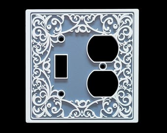 New Orleans Collection - Outlet and Light Switch Cover - Standard Toggle Light Switch and Standard Outlet - 2 Gang