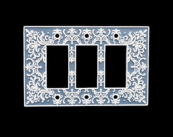 Vienna Collection - Square Light Switch Cover - Outlet Cover - Decora Rocker GFCI - 3 Gang