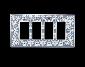 Vienna Collection - Square Light Switch Cover - Outlet Cover - Decora Rocker GFCI - 4 Gang