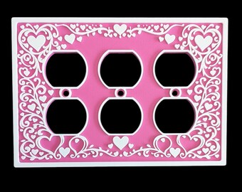 Heart Collection - Standard Outlet Cover - 3 Gang