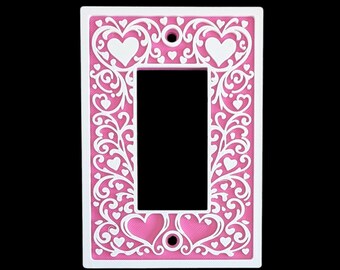 Heart Collection - Square Light Switch Cover - Outlet Cover - Decora Rocker GFCI - 1 Gang