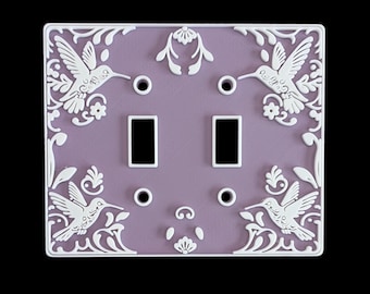 Hummingbird Collection - Double Light Switch Cover - Standard Toggle - 2 Gang
