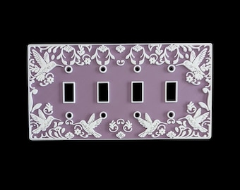 Hummingbird Collection - Light Switch Cover - Standard Toggle - 4 Gang