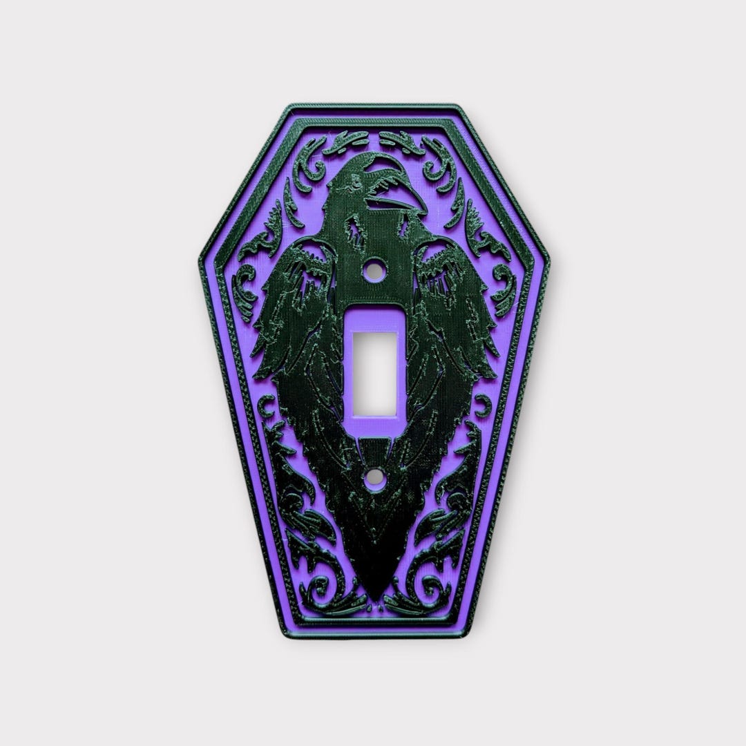 Raven Toggle Switch Raven Coffin Collection - Light Switch Cover - Standard Toggle - 1 Gang ...