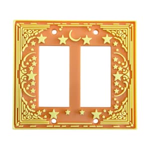 Celestial Starry Rocker Decora Lichtschalterabdeckung und Steckdosenplatte - 2-Band, Benutzerdefinierte Farben Dekor - Coole Astrologie Weltraum Sterne Wand