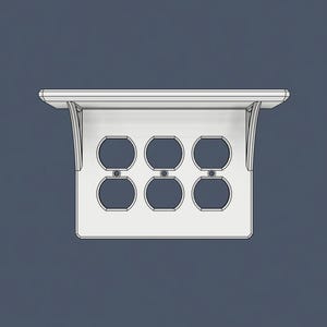 Upper Shelf Collection - Standard Outlet Cover - 3 Gang