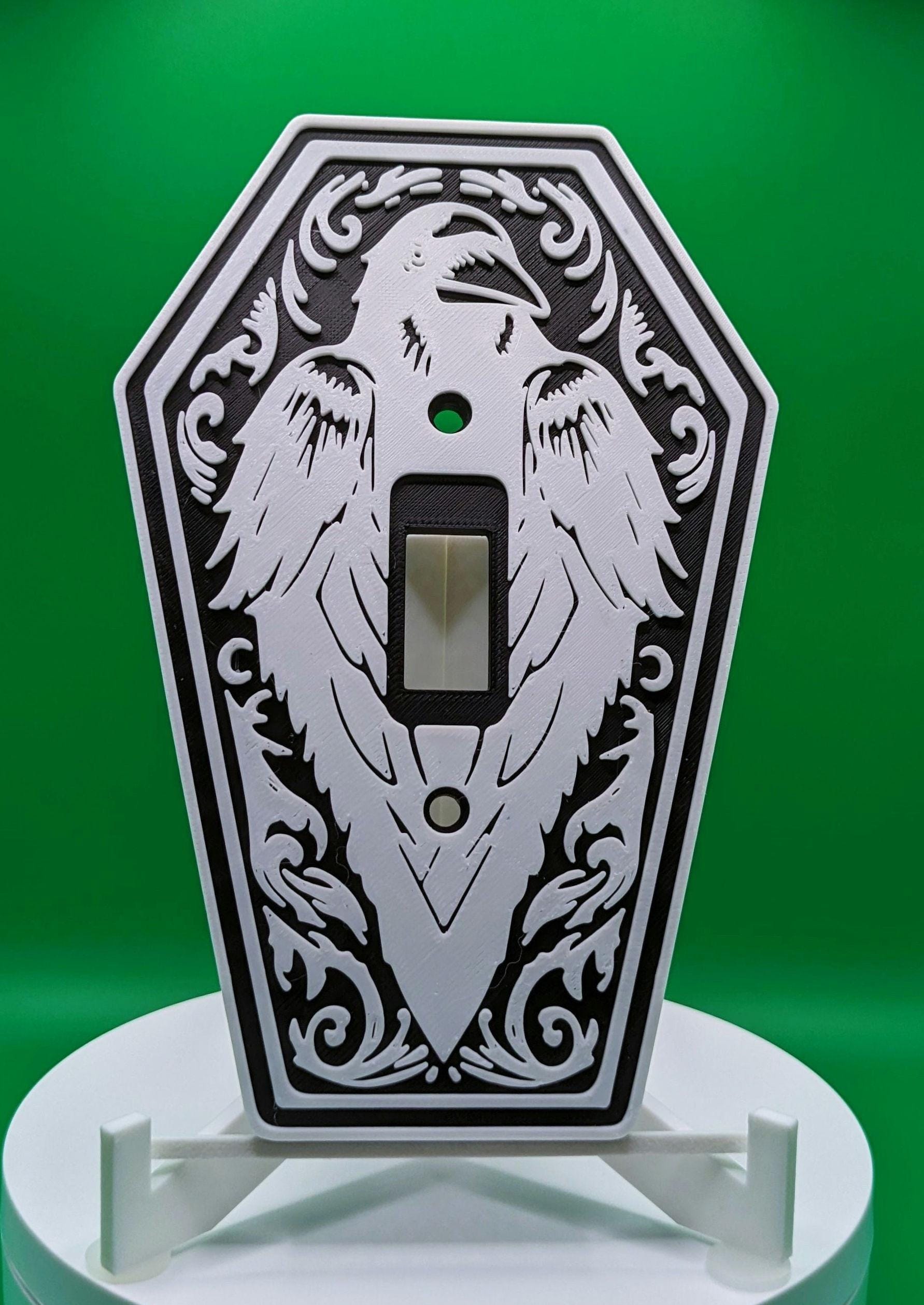 Raven Toggle Switch Gothic Raven Coffin Light Switch Cover - Custom Colors - Single 1 Gang ...