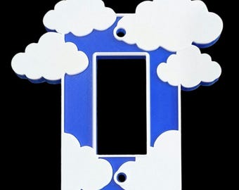 Cloud Collection - Square Light Switch Cover - Outlet Cover - Decora Rocker GFCI - 1 Gang