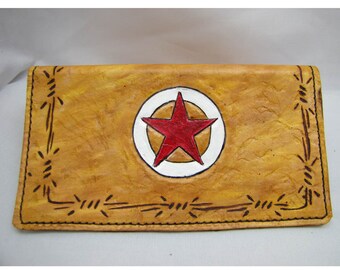 Leather Lone Star- Check Book cover