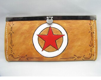 Leather Wallet/Clutch Purse - Lone Star